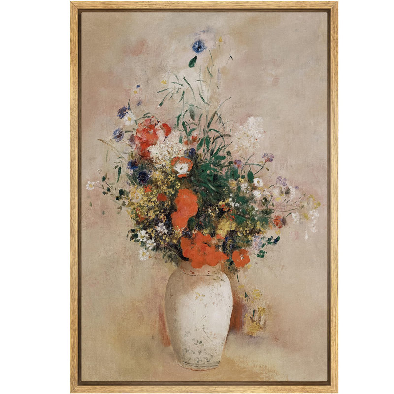 Ensoleillé, jardin, fleurs, vase, impressionniste, floral, illustrations, rustique, campagne française, Naturel