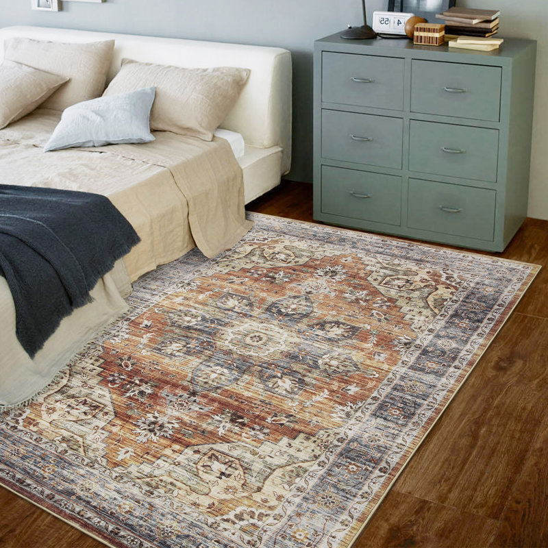 Kibwika Floral Indoor Rug, Rectangle 5' x 7'