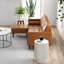 Canapé modulaire avec repose-pieds, canapé en L en similicuir, brun