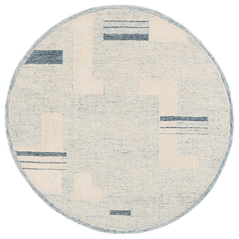 Harvest Hand Tufted Wool; Cotton Geometric Indoor Rug, 6'-0" x 6'-0" Round