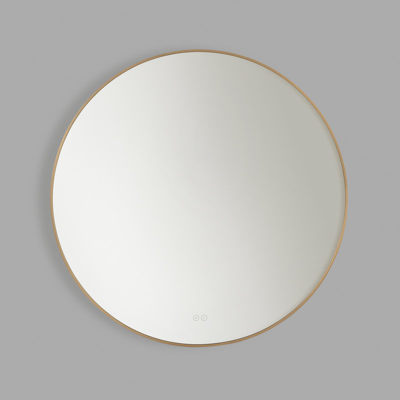 Cadre Round Mirror 36x36 from Generation Lighting , Satin Brass, 36" x 36"