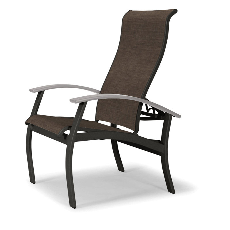 Askar Premium All-Weather Wicker Outdoor Dining Armchair with Cushion, White, Mocha Sunbrella®, Textured Graphite