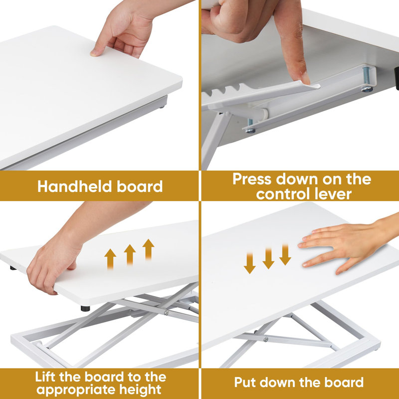 Adjustable Metal Base Standing Desk Converter