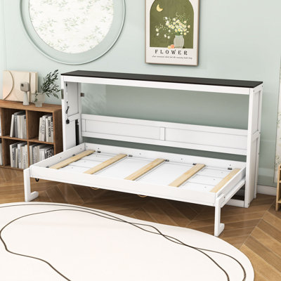 Lit escamotable simple en bois avec lumière DEL