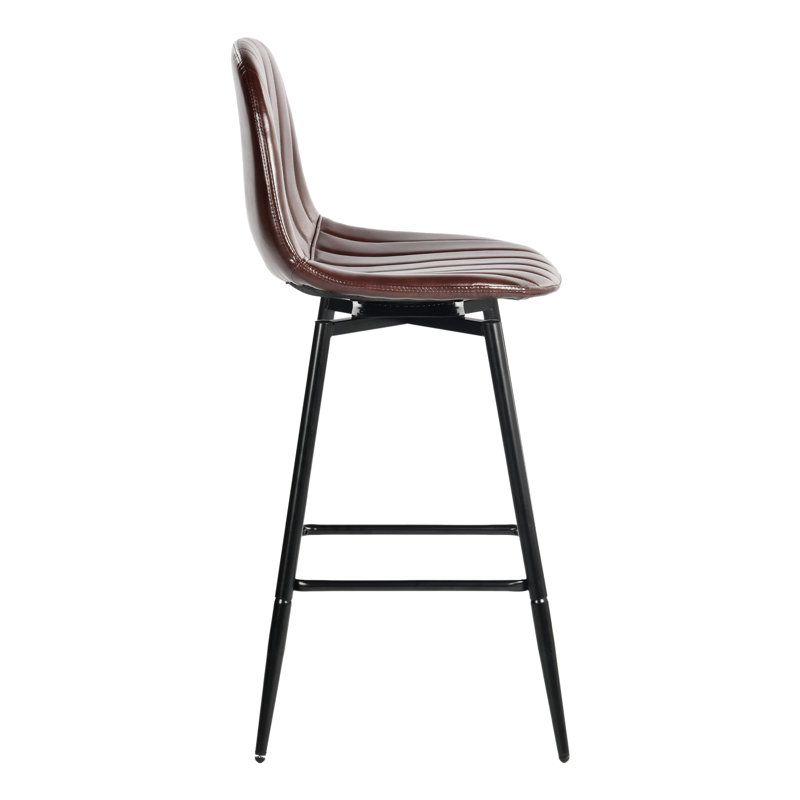 Swivel Upholstered Counter Stool with Metal Frame