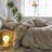 MooMee Striped Duvet Cover Set 100% Washed Cotton Linen Like Textured-115097791-118026350