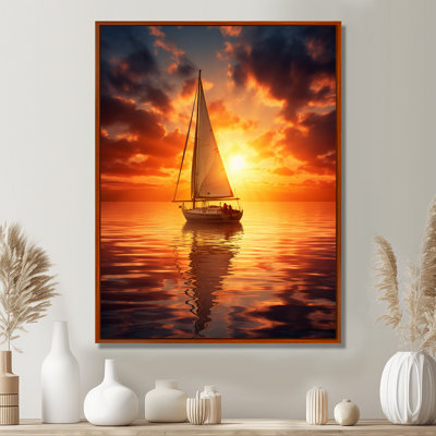 Majestic océan voilier coucher de soleil après la tempête II - bateau art mural salon