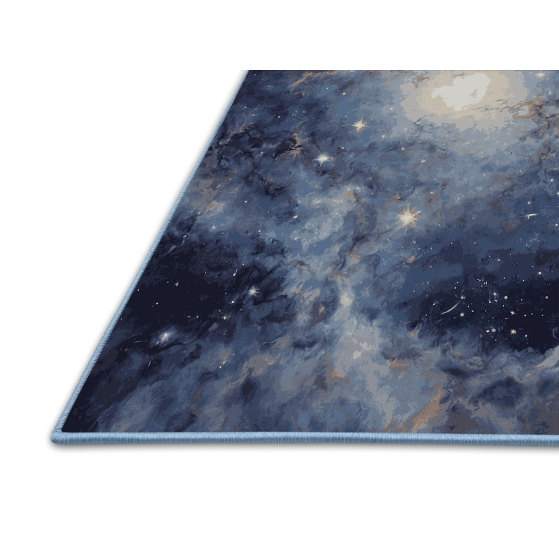 Tapis bleu soyeux et moelleux, Rectangle 5 pi x 7 pi