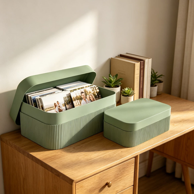 Ensemble de 2 boîtes de rangement décoratives avec couvercles