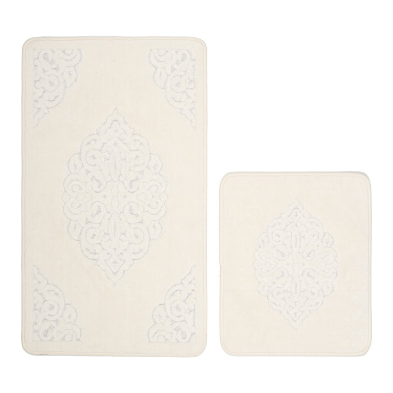 Ensemble de tapis de bain 2 pièces Mille, Crème