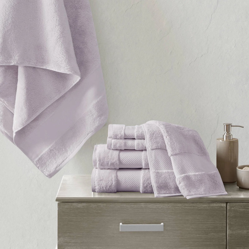 Ensemble de serviettes surdimensionnées 100% coton Turkish, Lavande, Ensemble de serviettes 6 pièces