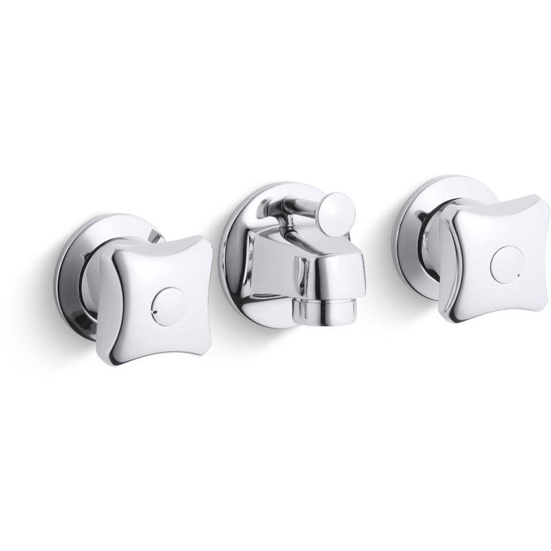 Triton 0.5 Gpm Shelf-Back Commercial Bathroom Sink Faucet With Pop-Up Drain And Standard Handles