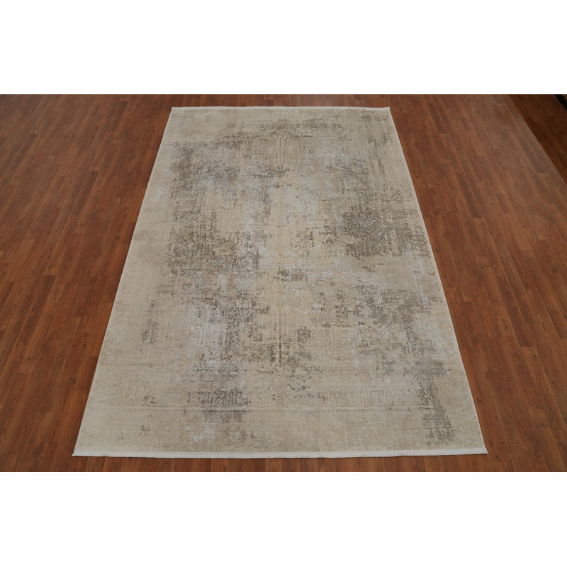 Distressed Abstract Room Size Area Rug 6x9