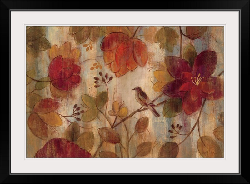 «Exotic Garden» par Aniessa, reproduction d'art, H 24 po x l 32 po x P 1 po, Cadre noir