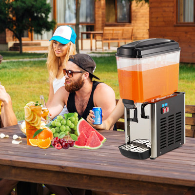 Commercial Beverage Dispenser 4.8 Gallon 18L, Stainless Steel Single Tank Juice Dispenser with Thermostat Controller, 150W Cold Drink Machine for Restaurants, Hotels, Parties, Food Grade Material