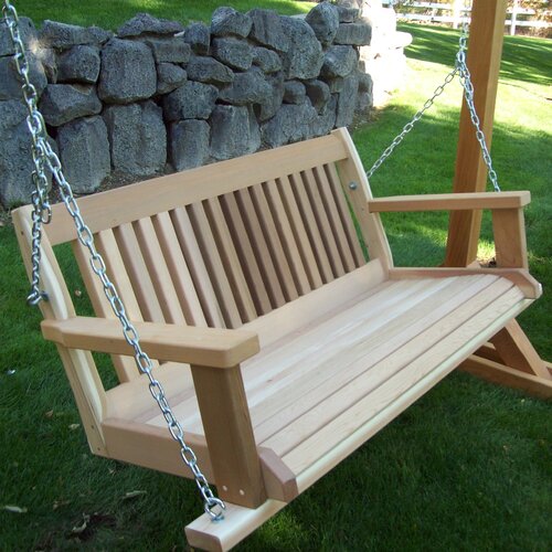 Highland Dunes Carmelita Solid Wood Porch Swing & Reviews | Wayfair