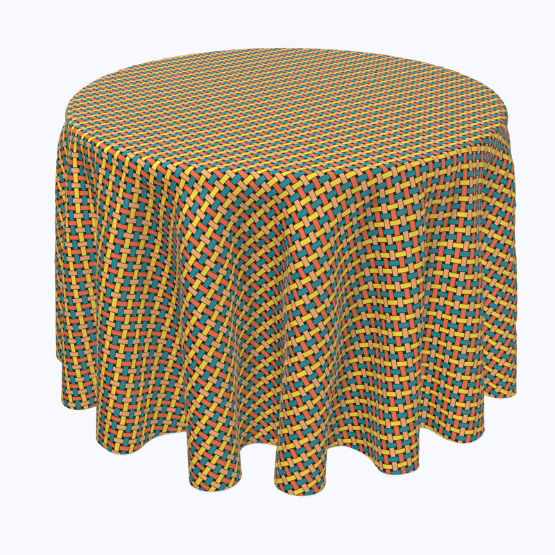 Vroman Geometric Round Tablecloth, 90" x 90"