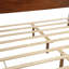 Grand lit de style campagnard avec tête de lit et banc de rangement avec 2 grands tiroirs, lit en bois de pin avec cadre de lit renforcé