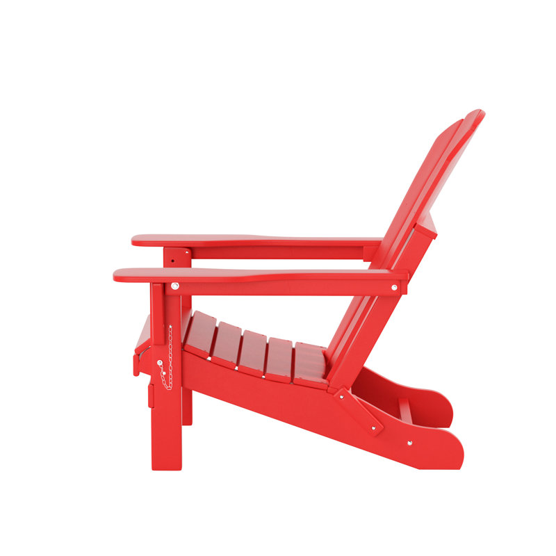 Chaise Adirondack pliante en PEHD Shawnna, Rouge