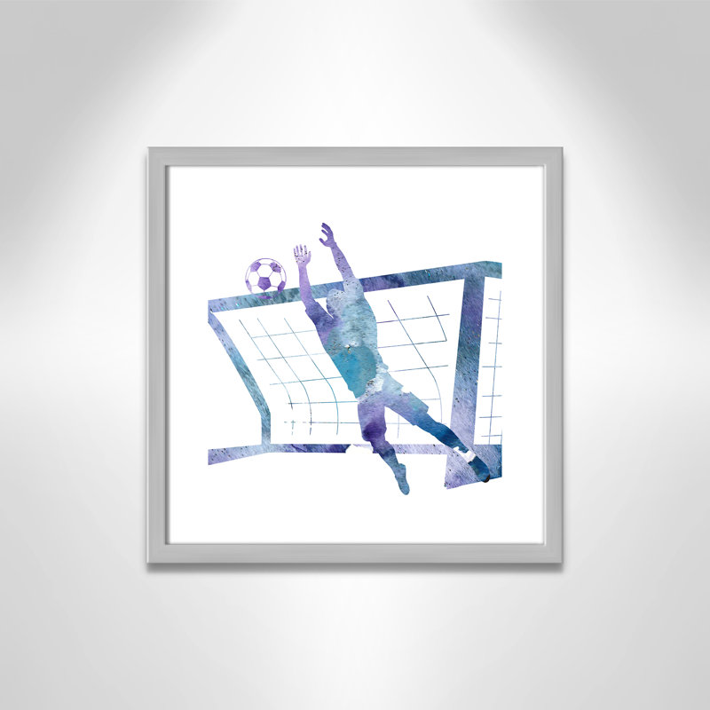 Fille de football 2, H 17 po x l 17 po x P 1,19 po, Encadré de boîte argent