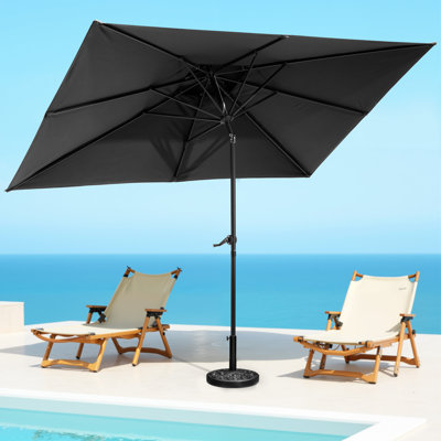 Parasol de marché rectangulaire de 116 po x 77 po avec base
