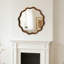 Miroir décoratif rond en bois noir noyer ondulé, pour chambre à coucher, salle de bain, salon, entrée-72892052-76357587