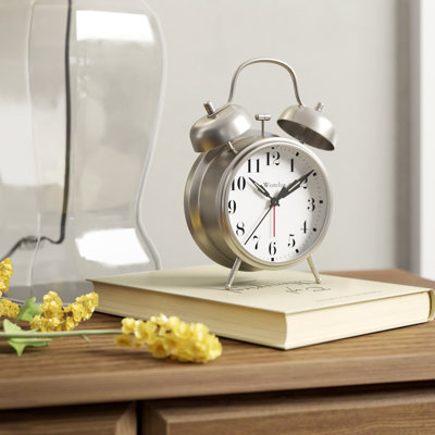 Modern & Contemporary Analog Metal Quartz Movement / Crystal Tabletop Clock with Alarm