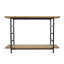 Console 48 po x 16 po x 32 po à 2 niveaux en bois et fer avec structure noire et tablette de rangement, industrielle / moderne / minimaliste