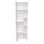 Armoire de coin Yaila, cinq tablettes ouvertes