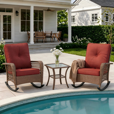 Aventino Wicker 2-Person Outdoor Seating Group with Cushions-Oversize