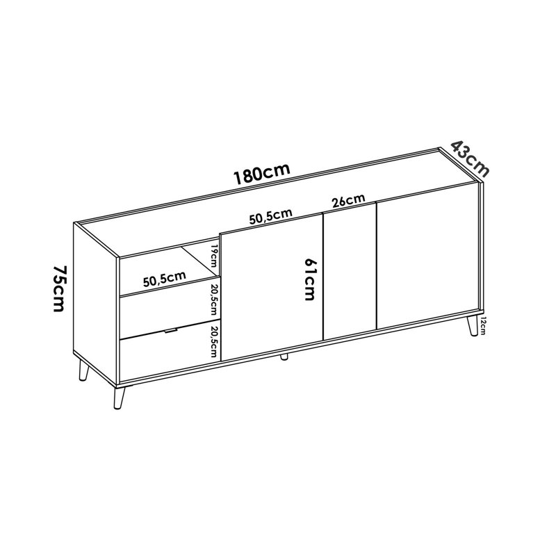 Laughlin 180cm Sideboard