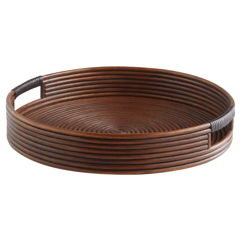Papeete Rattan Decorative Tray, 3" H x 18" W x 18" D
