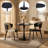  Bristol 24" Round Bistro Table, Small Space Pedestal Kitchen Table with Black Base and Beveled Top, Modern Cafe & Pub Table-1119694325