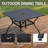 37" Outdoor Dining Table for 4, Metal Square Patio Dining Table with Adjustable Umbrella Hole for Garden, Backyard and Porch, Black