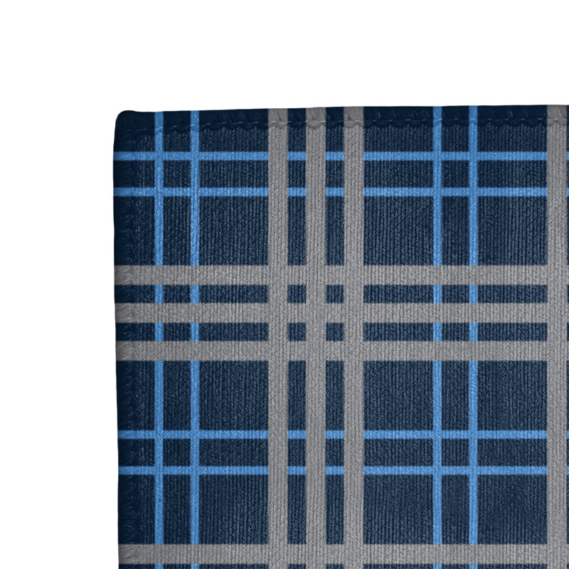 Tapis à carreaux bleu, Rectangle 5 pi x 7 pi
