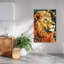 Tropical Animals Lion Bold Colorful Playful Lion Nature Tropical Wall Art Print 1 Piece Wrapped Canvas Wall Art-1252145224