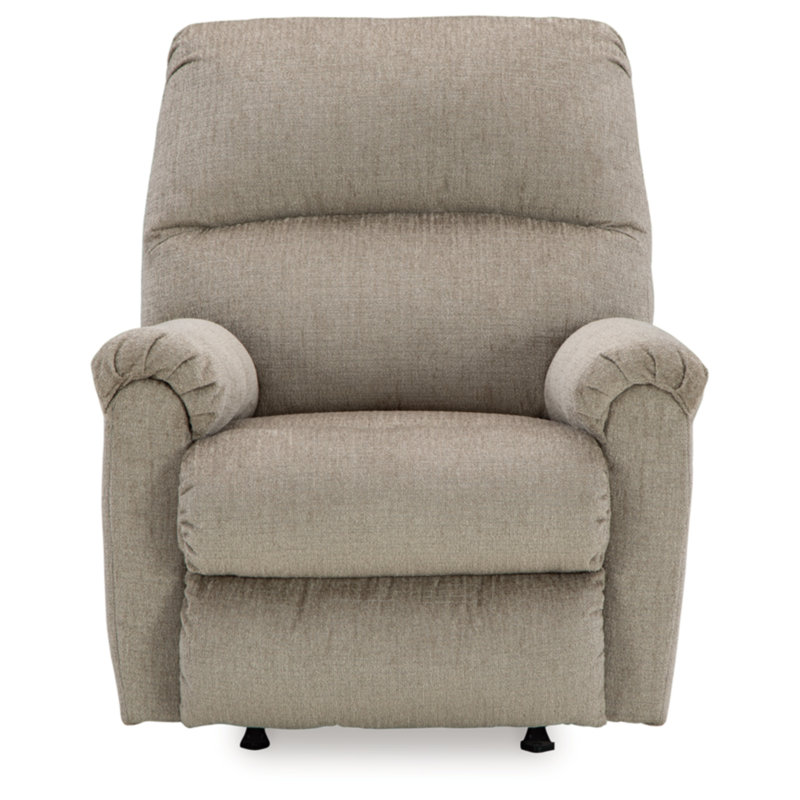 Fiarvale Upholstered Recliner, Beige Polyester