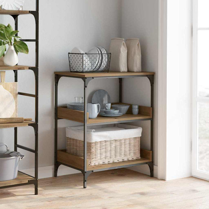 Wood Bar Cart, Artisan Oak