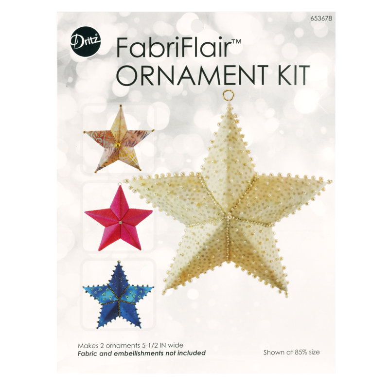 Ensemble d'ornement FabriFlair, motif en étoile, 5-1 / 2 po de large