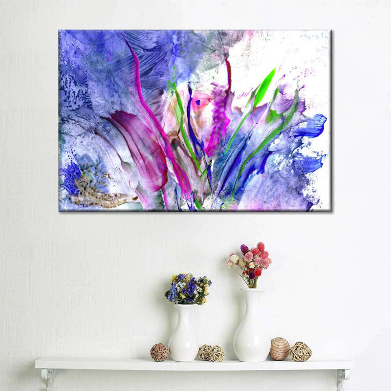 Fleur abstraite, reproduction sur toile, L 20 po x H 30 po