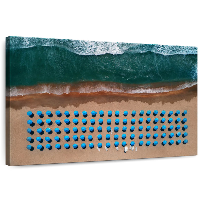 Parasols de plage bleus, H 8 po x l 12 po