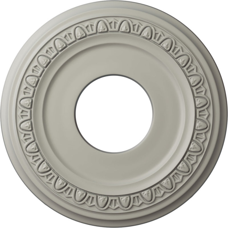 Médaillon de plafond Endurathane Bradford, DO 12 1/2 po x P 3 7/8 po x P 3/4 po (convient aux auvents jusqu'à 6 5/8 po), finition perle noire peinte à la main