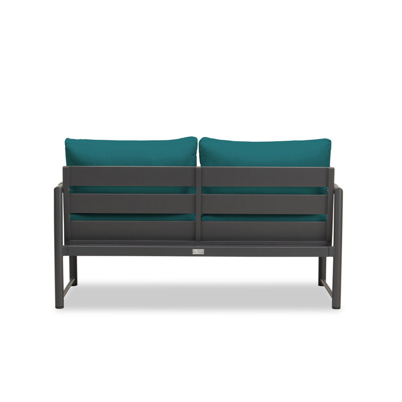 Alto Outdoor 2 - Seat Loveseat, Slate Gray, Spectrum Peacock Sunbrella® Plainweave