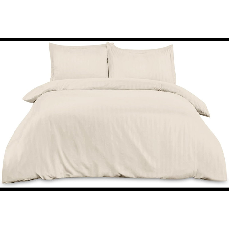 Soft Cotton Duvet Cover Set 200 Thread Count Breathable Lightweight Bedding Set with Pillowcases Durable Easy Care Bed Linen UK