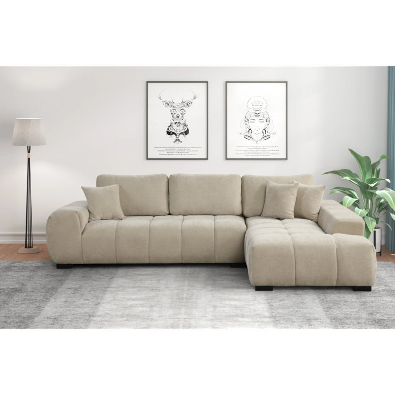Manhattan Sectional, Beige Fabric