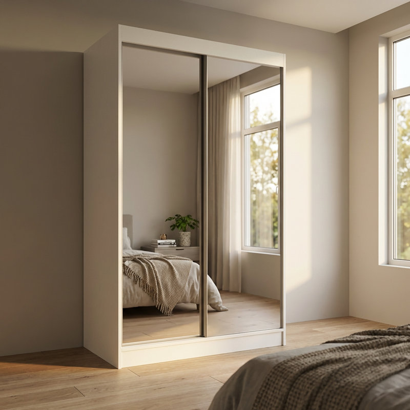 Armoire Jelinek 59 "avec tablettes réglables, tringle, Blanc, H 80 po x l 47 po x P 25,5 po