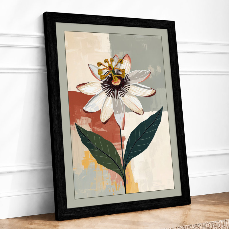 Striped Study Botanical - Print, Black, A4 - 29.7 x 21.0 cm