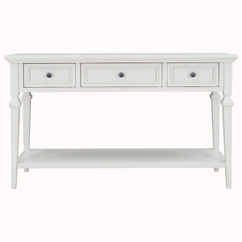 Console de style rétro classique avec trois tiroirs supérieurs