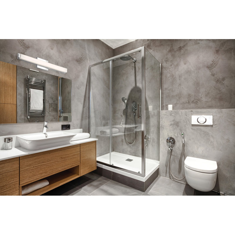 Barre d'éclairage de salle de bain 1 lumière DEL en nickel poli à intensité variable Villicana