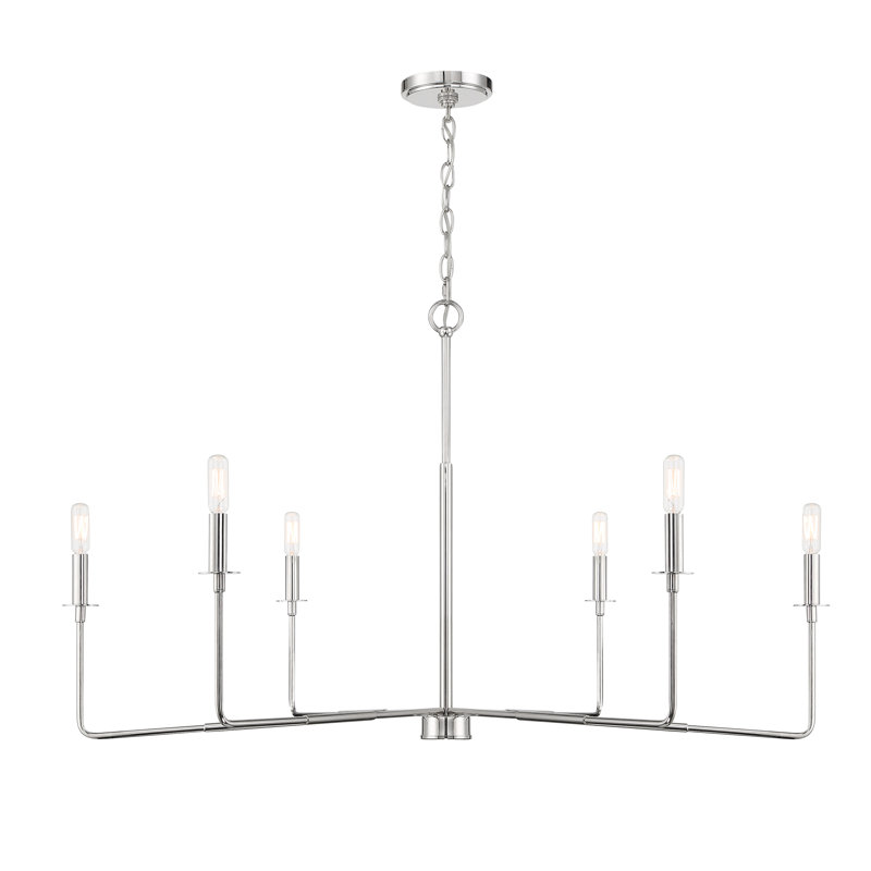 Alysa 6-Light Chandelier, Nickel poli